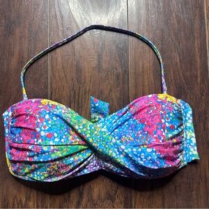 ABS Allen Schwartz Multicolor Bandeau Bikini Top Size 10